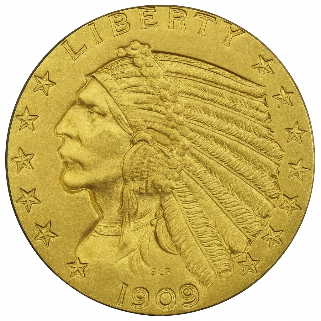 The 1909 $5 Gold Coin: Indian Head Half Eagle: Pre-1933