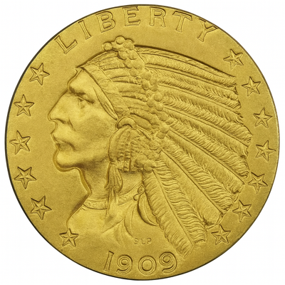 The 1909 $5 Gold Coin: Indian Head Half Eagle: Pre-1933