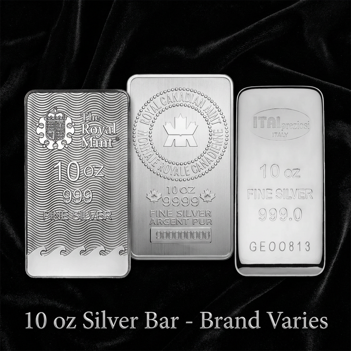 10 Oz Silver Bars - The Royal Mint & Royal Canadian Mint – BGS