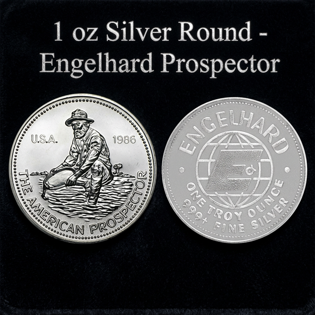 no.0505 麗しのハーキマー　silver version Engelhard Prospector 1 oz Silver Round Coin - One Troy Ounce – BGS