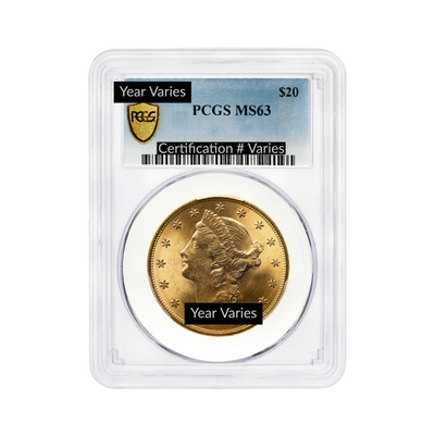 $20 Gold Liberty Double Eagle - PCGS MS63