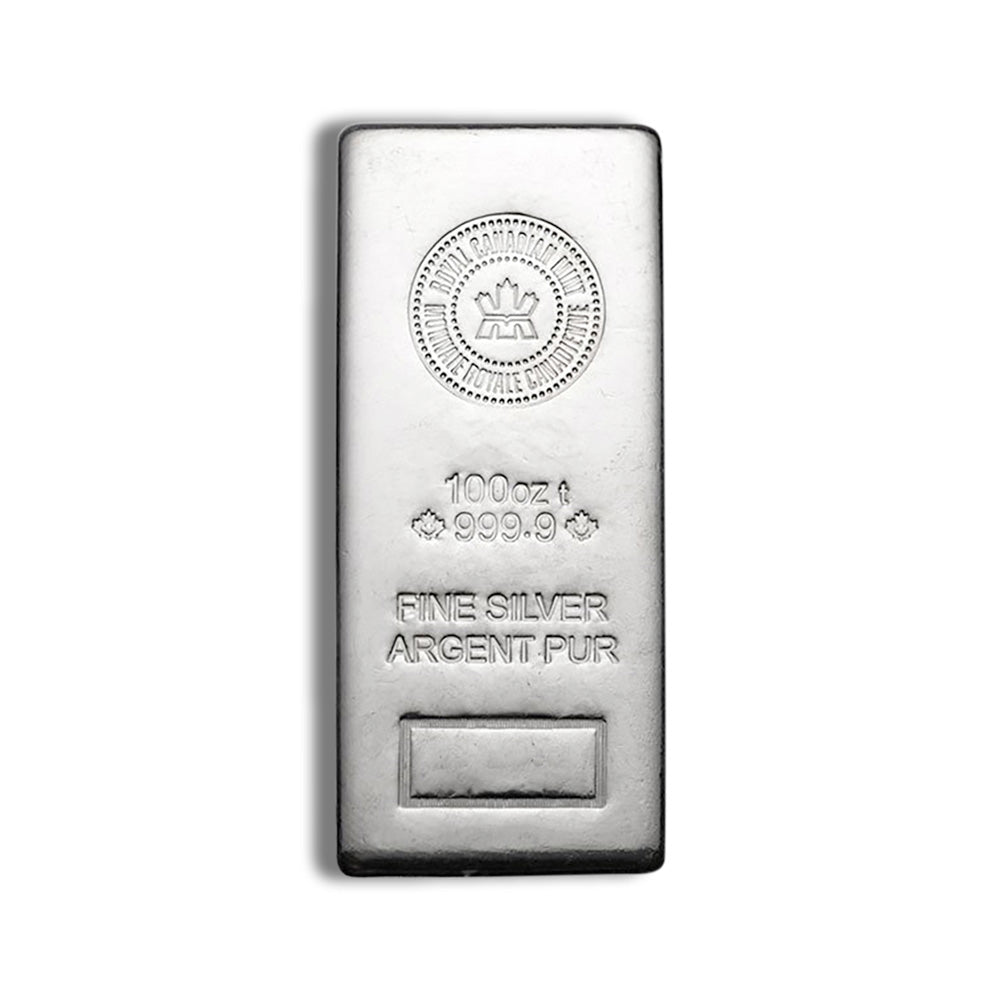 100 oz Silver Bar - Royal Canadian Mint - RCM