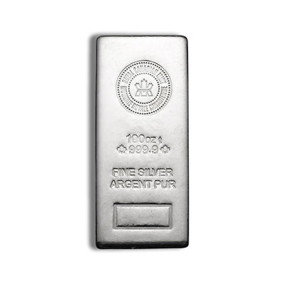100 oz Silver Bar - Royal Canadian Mint - RCM