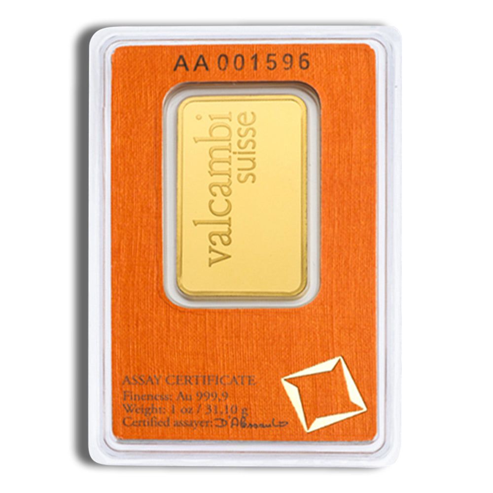 1 oz Gold Bar - Valcambi (Carded)