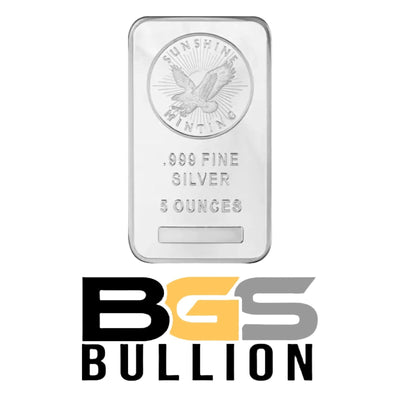 5oz sunshine mint silver bar